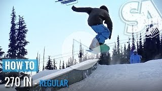 How to 270 into boxes and rails  Regular Snowboard Tricks [upl. by Mercuri]