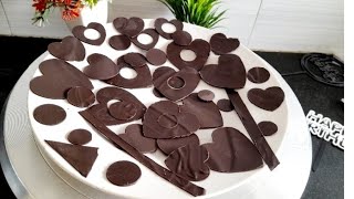 Chocolate Garnishing for Cake Decoration  How to Make Chocolate Garnish [upl. by Marrilee]