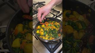 Our Saag Aloo Side Dish 😋 SaagAloo IndianFood PotatoRecipe [upl. by Yadrahc]