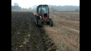 Belarus Mtz 82  Overum plough [upl. by Ydniahs474]