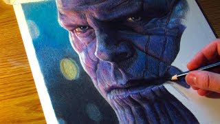 Drawing Thanos with Color Pencils [upl. by Ahon]