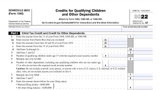 Schedule 8812 walkthrough Credits for Qualifying Children and Other Dependents [upl. by Annaig976]