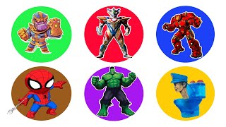 Spin Wheel Superhero Hulk Smash Spiderman Thanos Ultraman Ironman Skibidi Toilet [upl. by Sualokin]