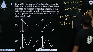 In a YDSE experiment if a slab whose refractive index can be varied is placed in front of one of [upl. by Bracci]