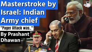 MASTER STROKE BY ISRAEL says Indian Army Chief  PM Modi Calls Netanyahu after Lebanon Attack [upl. by Ylicic]