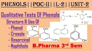 Phenol  Qualitative test  Structure and use L2U2 Organic Chemistry 2nd Bpharma 3rdsem [upl. by Zetrac449]