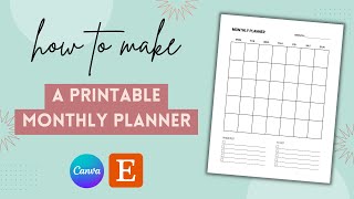 How To Make A Printable Monthly Planner in Canva 2023 [upl. by Ahseekal862]