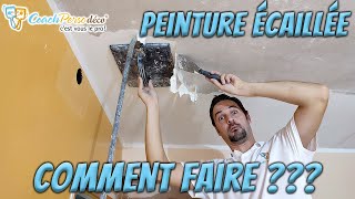 Enlever efficacement de la peinture écaillée ou non adhérente sur un plafond [upl. by Geirk]