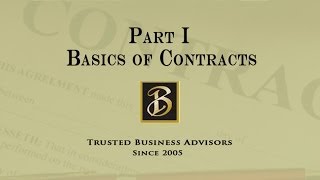 Part I  Contract Basics  The What How amp Why of Contracts [upl. by Atirres971]