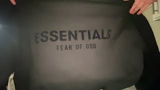 Black Essentials Fear of God Hoodie UnboxingReview [upl. by Yessydo]