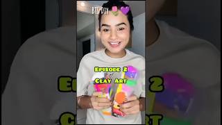 CrafterAditi Recreation 💜। How to make keychain with clayshorts [upl. by Elimay]