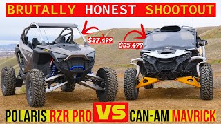 BRUTALLY HONEST Polaris RZR Pro R vs CanAm Maverick R sidebyside SHOOTOUT [upl. by Saideman]