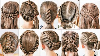 10 SIMPLE and BEAUTIFUL hairstyles for every day Easy braided hairstyles [upl. by Gauntlett]