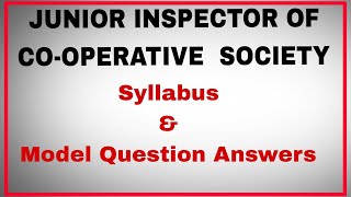 PONDICHERRY JUNIOR INSPECTOR OF COOPERATIVE SOCIETY EXAM SYLLABUS AND MODAL QUESTIONS [upl. by Rehpotsrihc375]