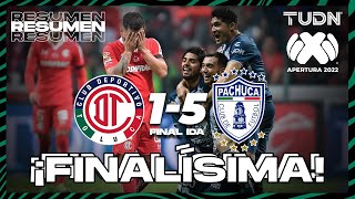 Resumen y goles  Toluca 15 Pachuca  Liga Mx AP2022  Final IDA  TUDN [upl. by Nauq448]