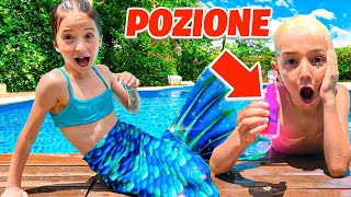 FIGLIACHIARA BEVE UNA POZIONE MISTERIOSA E SI TRASFORMA IN SIRENA NELLA PISCINA DELLA NOSTRA CASA [upl. by Elane]