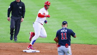 Bryce Harper Stares Down Orlando Arcia on Both of His Home Runs  2023 MLB Postseason [upl. by Cherri]