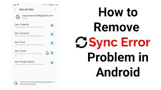 How to FixRemove Sync Error Problem on Android Phone  Gmail Sync Error [upl. by Amerd]