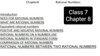 Chapter 8 class 7 mathsrational numbers [upl. by Eclud]