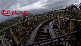 Joris En De Draak blue water wooden duelling coaster Efteling front row 2023 [upl. by Shannan]