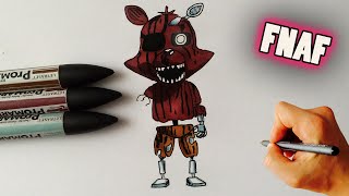 How to Draw phantom adventure Foxy  Five Nights at Freddys World  Video Lesson [upl. by Wehhtam]