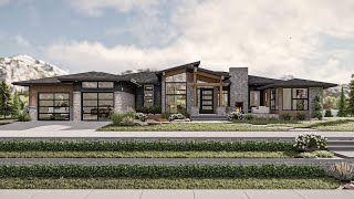 1 MODERN PRAIRIE STYLE HOUSE PLAN  PINE LAKE [upl. by Ahsener]