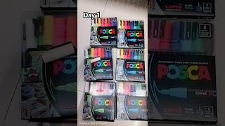 Day1 Unboxing PoscaPosco Marker pen 24Set and 12set posca markers shorts day 1v1youtubeshorts [upl. by Sandye]