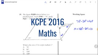 KCPE 2016 Maths Question 19 [upl. by Boyden]