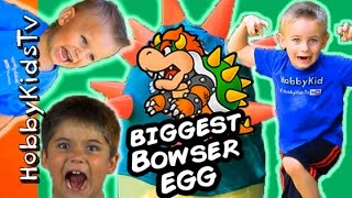 HobbyKids Hunt for the Giant BOWSER Surprise Egg [upl. by Navarro]