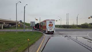 POV NASCAR Haulers Arrive at Circuit of the Americas [upl. by Ellenwahs]