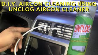 DIY AIRCON CLEANING USING UNCLOG IN CAN AIRCON CLEANER [upl. by Warp764]