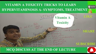 Vitamin A Toxicity Mnemonics Causes Symptoms amp TreatmentGPAT NEETUPSCSSCCSIR NETGATE [upl. by Ainitsirhc714]