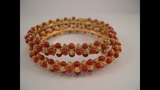 Designer Pearl amp Coral Bangles Collections  gold bangles collections [upl. by Frech]