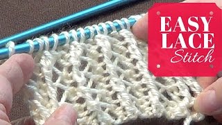 Easy Lace Stitch  One Row Repeat [upl. by Bruckner]