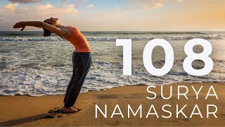 108 Surya Namaskar  Ultimate Yoga Challenge 108 Sun Salutations  Audio Count [upl. by Jolda]