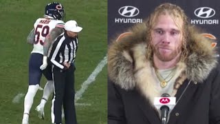 Bears’ Cassius Marsh Calls Out Ref’s HipCheck amp Taunting Penalty in Postgame Interview  Highlights [upl. by Nicolais]