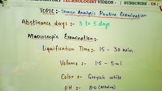 Semen analysis routine examination easy lecture in Hindi and Urdu [upl. by Pedrick]