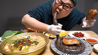 뱀아닙니다역대급 순대스테이크 밧줄인줄ㅋ│Sundae Mukbang Mukbang Eatingshow [upl. by Burger862]