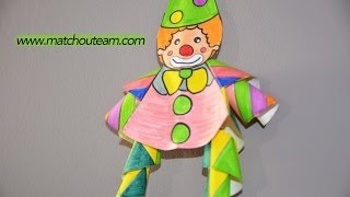 bricolage enfant clown en papier [upl. by Anilok]