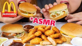 ASMR McDonalds BURGERS and Chicken McNuggets EATING SOUNDS MUKBANG [upl. by Weatherby]