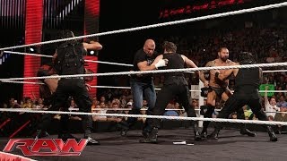 The Shield vs Evolution WWE Payback contract signing Raw May 26 2014 [upl. by Poliard967]