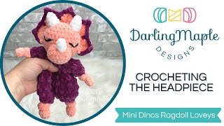 How to Crochet a Headpiece for a Triceratops  Crocheted Dino [upl. by Catton]