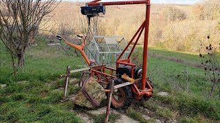 homemade brouette électrique avec treuil wheelbarrow electric diy [upl. by Fiske]