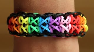 Rainbow Loom English  TOTEMPOLE  Loom Bands easy how to DIY [upl. by Lissi280]