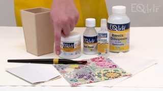 Como realizar decoupage con servilletas sobre fibro facil  madera Eq Arte [upl. by Arahs]