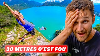 Romain GAINER de 30m à ANNECY et TUTO CLIFF DIVING [upl. by Lrac]