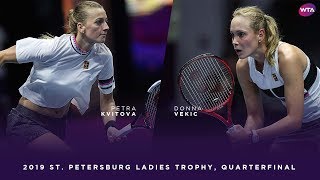 Petra Kvitova vs Donna Vekic  2019 St Petersburg Ladies Trophy Quarterfinal [upl. by Elmajian150]