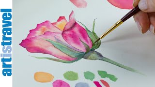 Aquarell für Anfänger  Tipps für wunderschöne BlumenMotive  Ganz einfach aquarellieren lernen 9 [upl. by Doniv266]