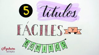 👩‍🏫 5 Títulos Fáciles y Bonitos para Trabajos y Apuntes [upl. by Calva987]