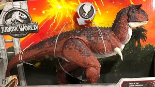 Carnotaurus Mattel Jurassic World Fallen Kingdom Toy Review [upl. by Ayrotal]